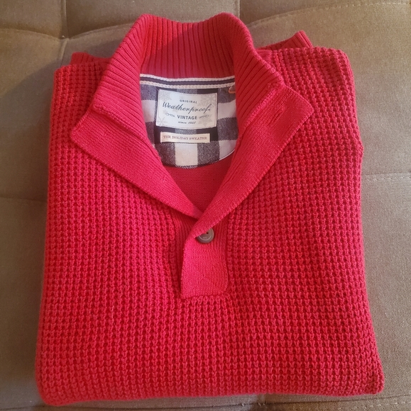 Waffle Weave Button High Collar Sweater NWT - Picture 3 of 14
